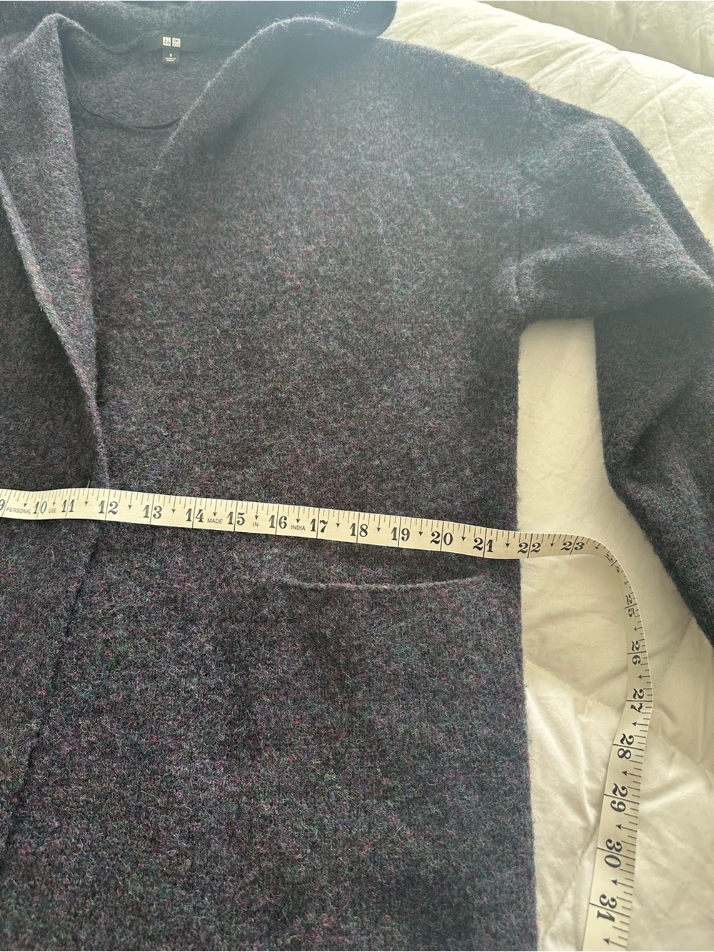 Uniqlo Hooded Knit Coat 100% Wool size Small - Picture 9 of 13